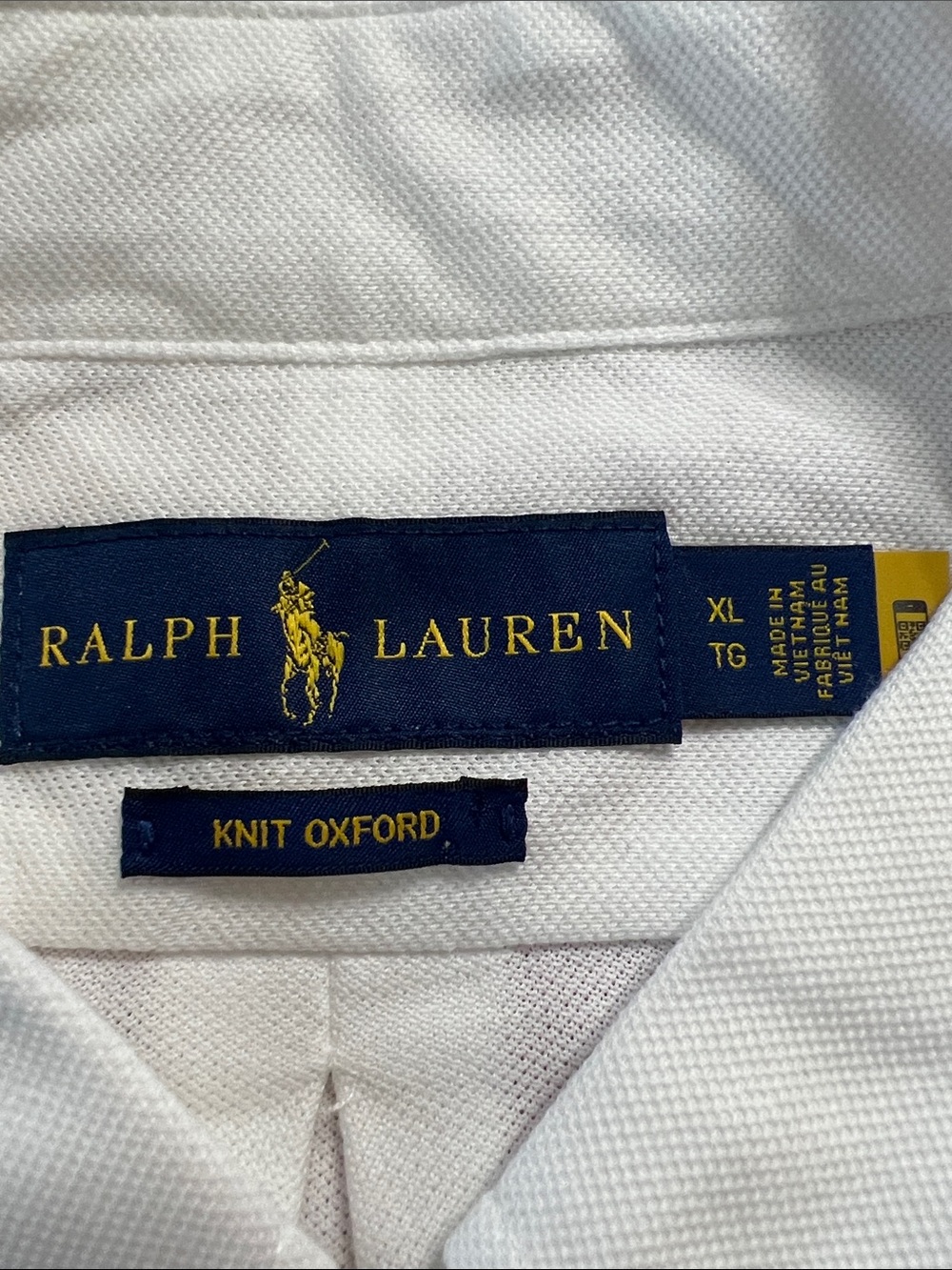 Ralph Lauren Knit Oxford Button-Down Shirt Men's XL White 100% Cotton